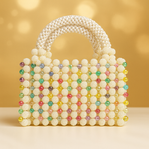Luxury Handmade Multicolor Pearl Beaded Handbag – Elegant Party & Wedding Purse for Women