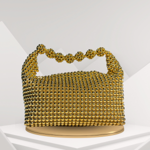 Luxury Handmade Golden Beaded Handbag – Premium Pearl Bead Purse for Parties, Weddings & Special Events